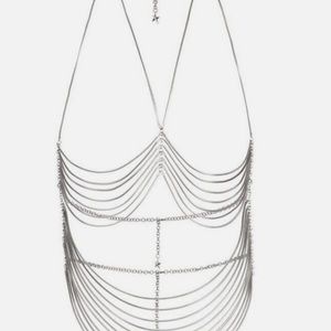 Mugler H&M - Silver Brass BODY CHAIN L/XL - LARGE/X LARGE